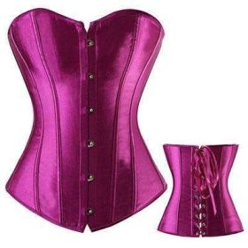 Bustier Lace up Boned Top Corset Waist Shaper (Option: XXL-Purple)